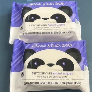 Charcoal & Black Sugar Facial Wipes, 2 packs